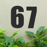Black Individual House Numbers - Impact Font 
