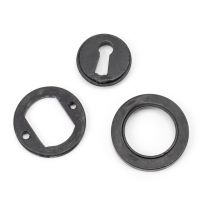 Black Iron Beeswax Round Escutcheon Parts