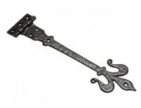 Black Iron Fleur-De-Lys Hinge Pair