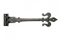 Black Iron Fleur-De-Lys Hinge Pair