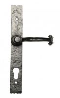 "Farrington" Black Iron Long Profile Door Handle With Keyhole