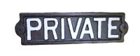 Black Iron "Private" Sign