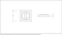 Aged Pewter Simple Square Euro Escutcheon Dimensions