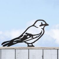 Black Steel Fence Topper with Jay Bird Design