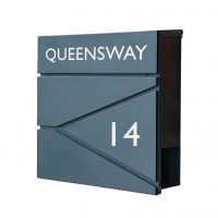 Personalised Black "Leading Edge" Wall Mounted Post Box & Newspaper Holder Personalised