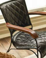 The "Bantam" Black Leather & Wood Armchair Details