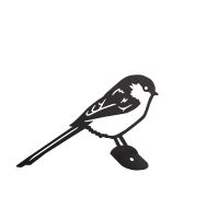 Close-Up of Black Long-Tailed Tit Steel Fence Topper