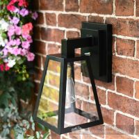Black Modern Top Fix Wall Lantern