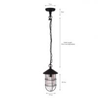 Black Nautical Outdoor Pendant Light Dimensions