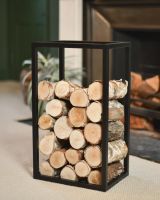 Black Open Sides "Recipe" Log Holder - 35cm x 60cm