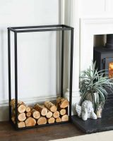 Black Open Sides "Recipe" Log Holder - 60cm x 100cm