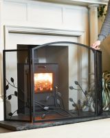 Scale Shot Of Black "Overgrowth" Three Fold Fire Guard