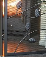 Close Up Of Black "Overgrowth" Three Fold Fire Guard
