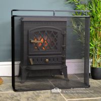 Black Railed Single Panel Fire Guard