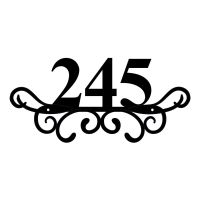 Traditional Iron Ornate Number Sign in Steel
