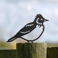 Black Steel Fence Topper with Skylark Design