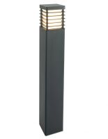 "Skyline" Black Squared Modern Bollard Light 85cm