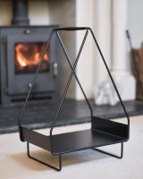 Empty Black Open Design "Tepee" Log Holder