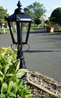  "Crown Riversham" Black Victorian Patio Lamp Post Set 105cm