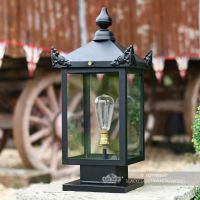 Black Victorian Entrance Pillar Top Light