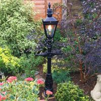 1.5 miniature Victorian Lamp Post in flower bed