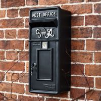Black & White Slim King George Post Box 