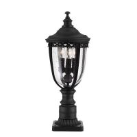 Black "Winsford" Traditional Three Bulb Countryside Pillar Light 55cm