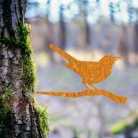 Rustic Iron Tree Spike with Blackbird Topper