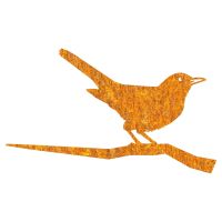 Rustic Blackbird Iron Tree Spike on White Background