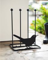 Blackbird boot rack by garden door