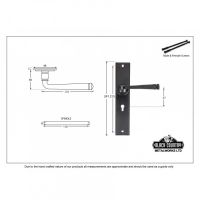 "Blackthorn" Large Lever Lock Set Dimensions