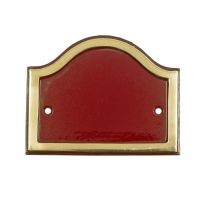 House number blank plaque brass & red