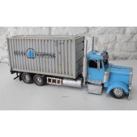 Blue Container Truck Scale Model