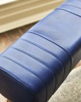 The "Cerulean" Blue Leather & Mango Wood Bench Pigment