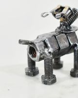 Close up of "Bolt" The Scrap Metal Dog tail