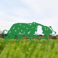 Border Collie Sheepdog Silhouette in Green