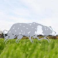 Border Collie Sheepdog Silhouette in Silver