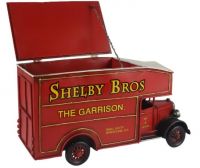 Red Vintage Van Storage Box Open Lid