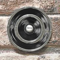 Round bright chrome bell push