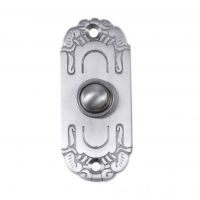 Satin chrome Art Nouveau inspired Bell push plate