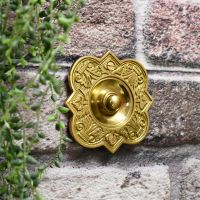 Polished Brass door bell with ornate pattern
