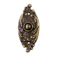 Clarice Oval Antique Brass Ornate Bell Push