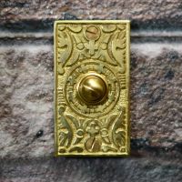 Polished brass rectangle bell push