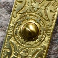 “Anderson” Polished Brass Rectangle Pattern Bell Push