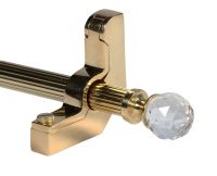 Zurich Brass Stair Rods with Genuine Austrian Crystal Finials - 12mm 