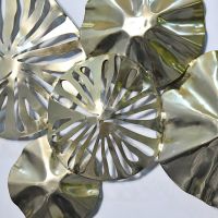 Close-up of the Finish on the Brass Lilly Pad Wall Art