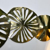 Close-up of the Brass Lilly Pad Wall Art