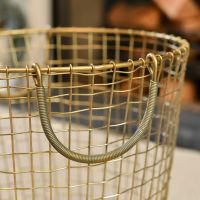 Carry Handles on the Brass Plated Wire Log Basket