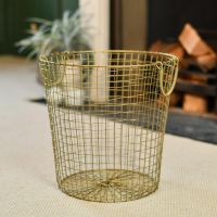 Brass Plated Wire Log Basket in Situ