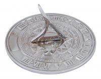 Sunface Bright Chrome Garden Sundial - 120mm 